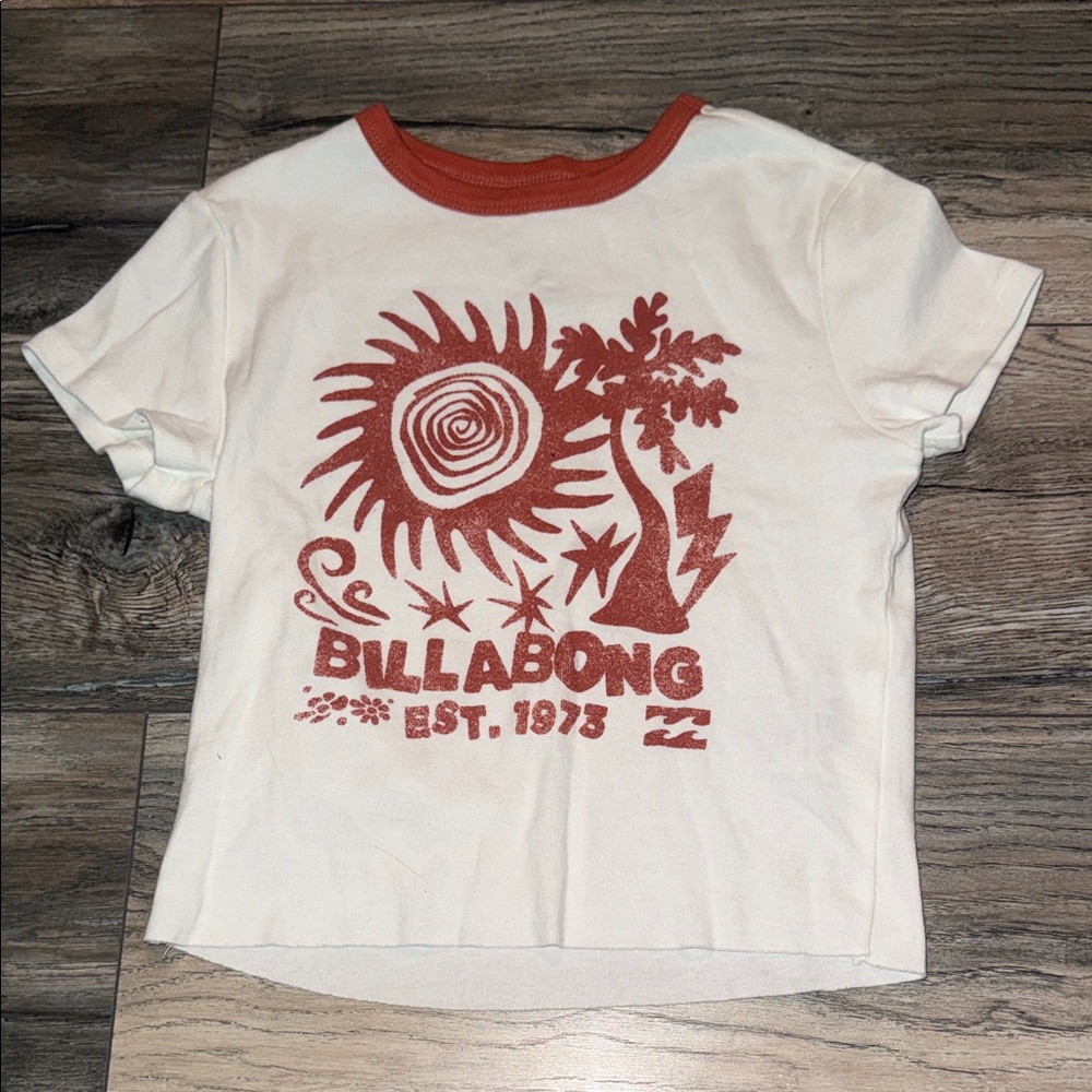 Billabong Kids' White and Red Graphic Tee